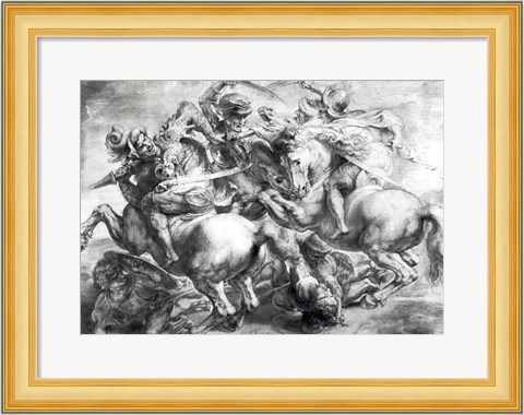 Framed Battle of Anghiari after Leonardo da Vinci Print