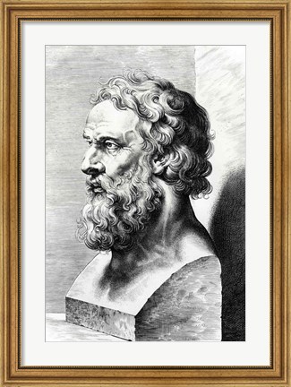 Framed Bust of Plato Print