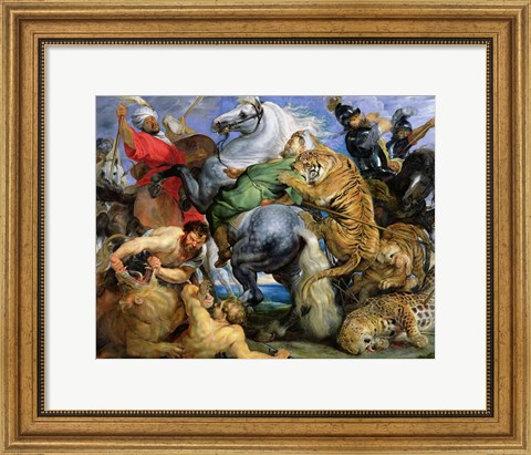 Framed Tiger Hunt Print