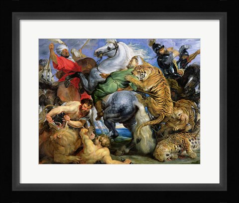 Framed Tiger Hunt Print