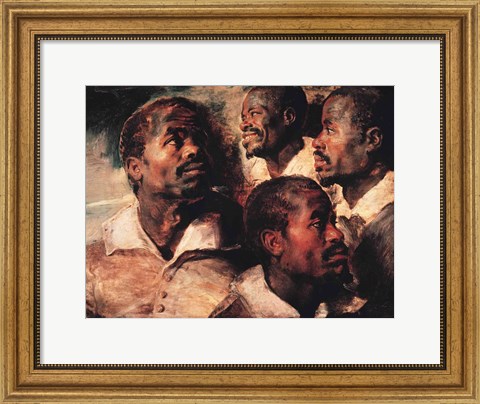 Framed Studies of the Head of a Negro Print