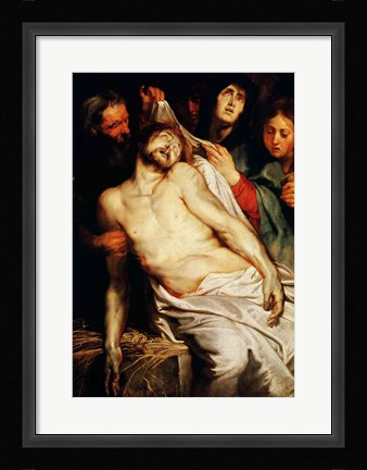 Framed Triptych of Christ on the Straw Print