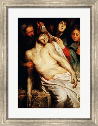 Framed Triptych of Christ on the Straw Print