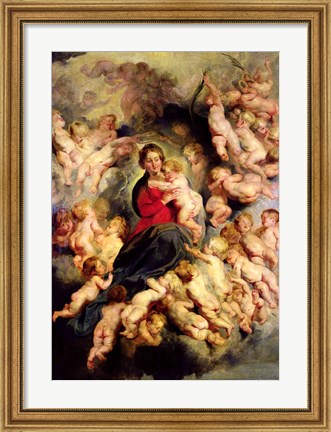 Framed Virgin and Child surrounded by the Holy Innocents Print