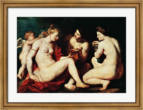 Framed Venus, Cupid, Bacchus and Ceres, 1613 Print