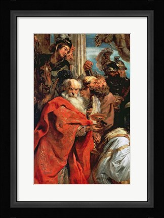 Framed Adoration of the Magi - red garment Print