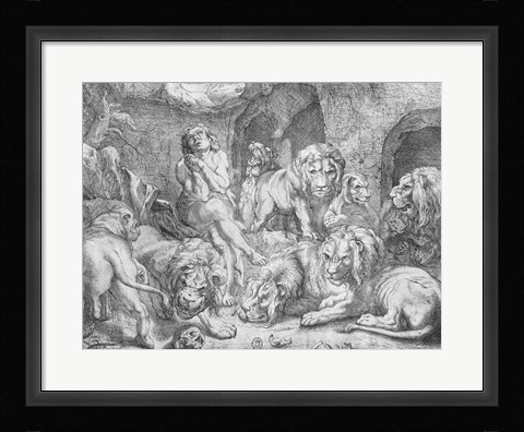 Framed Daniel in the lions' den Print