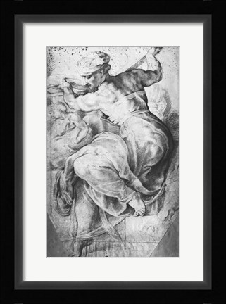 Framed Libyan Sibyl, after Michangelo Buonarroti Print
