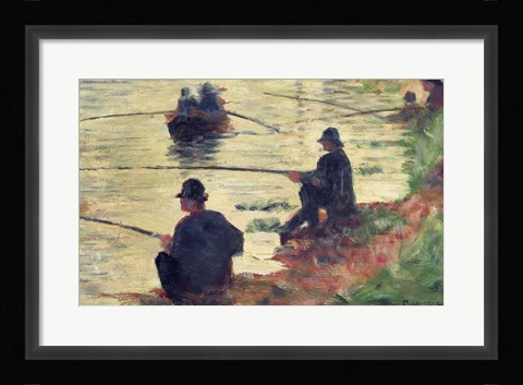 Framed Anglers, Study for 'La Grande Jatte', 1883 Print