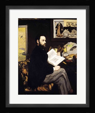 Framed Portrait of Emile Zola Print