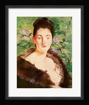 Framed Woman in a fur coat Print