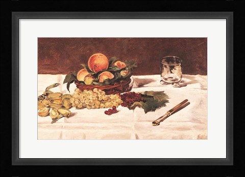 Framed Still Life: Fruit on a Table, 1864 Print