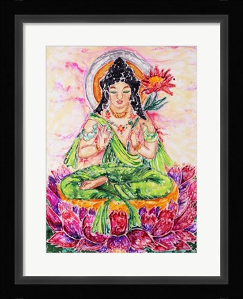 Framed Flower Buddha Print