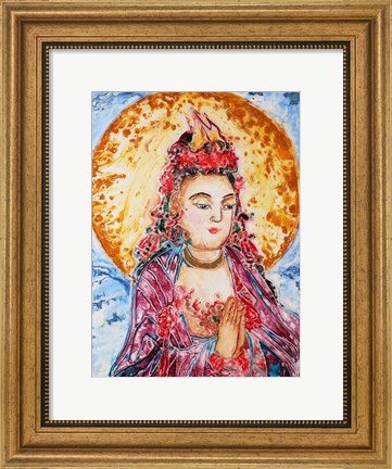 Framed Praying Buddha Print