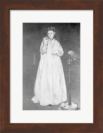 Framed Woman with a Parrot, 1866 Print