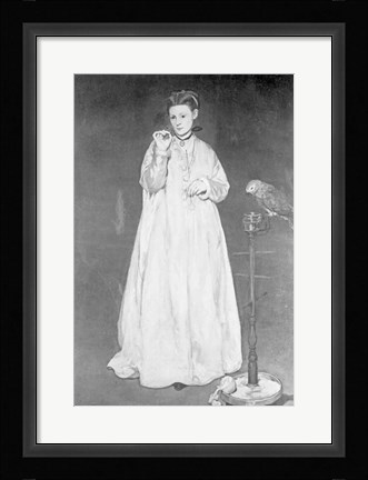 Framed Woman with a Parrot, 1866 Print