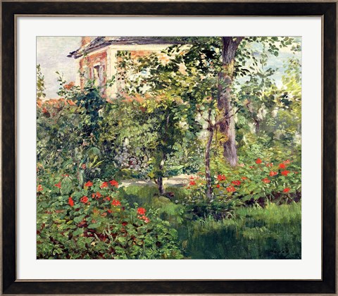 Framed Garden at Bellevue, 1880 Print