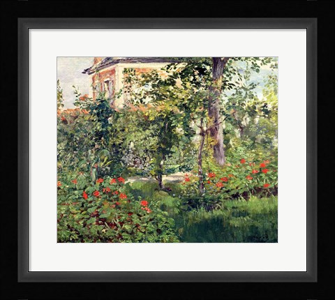 Framed Garden at Bellevue, 1880 Print