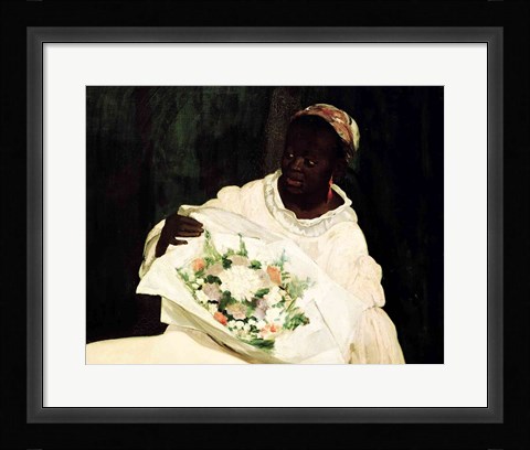 Framed Olympia, detail of the black servant, 1863 Print