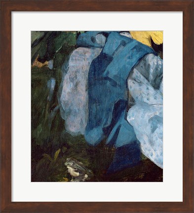 Framed Dejeuner sur l&#39;Herbe, 1863 (blue cloth detail) Print