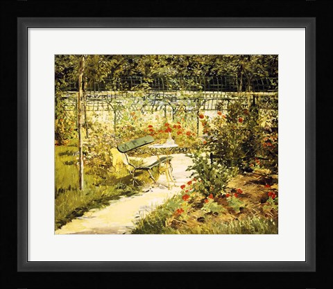 Framed Bench, The Garden at Versailles Print