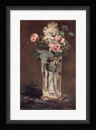 Framed Flowers in a Crystal Vase Print