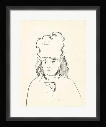 Framed Berthe Morisot in silhouette Print