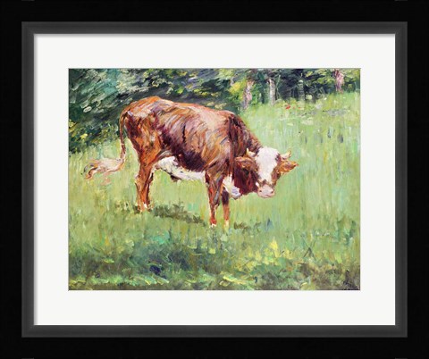 Framed Young Bull in a Meadow, 1881 Print