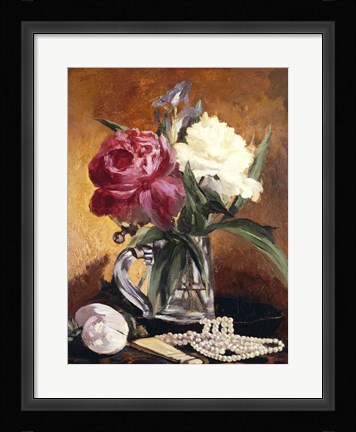 Framed Peonies, 1862 Print