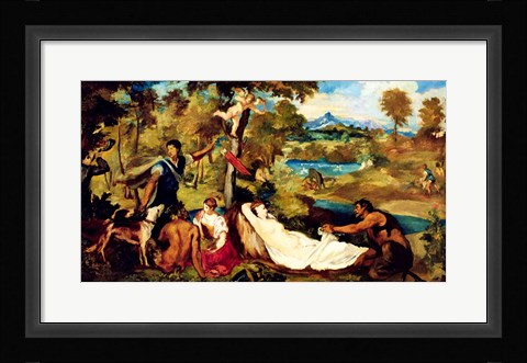 Framed Jupiter and Antiope, 1856 Print