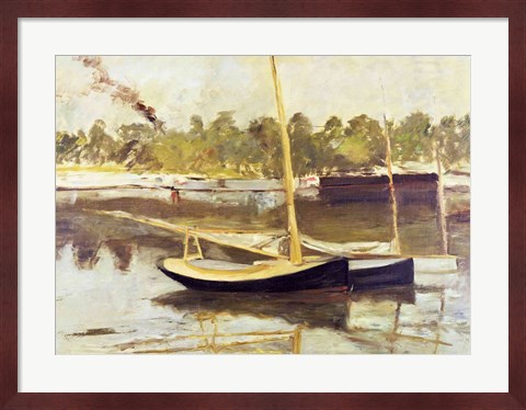 Framed Study of a boat at Argenteuil, 1874 Print