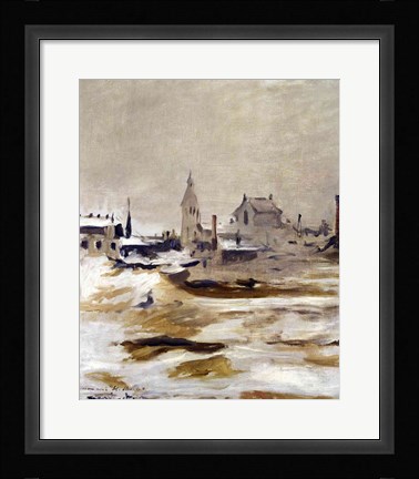 Framed Effect of Snow at Petit-Montrouge, 1870 Print