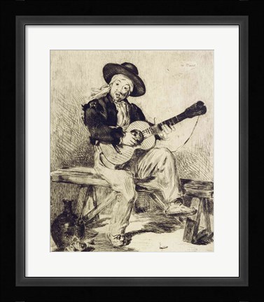 Framed Guitarist Print