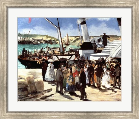Framed Departure of the Folkestone Ferry from Boulogne, 1869 Print
