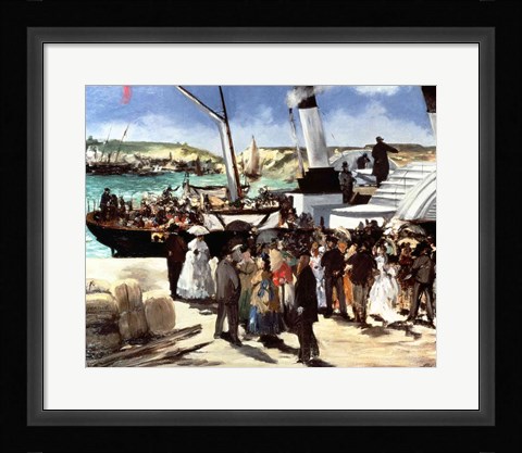 Framed Departure of the Folkestone Ferry from Boulogne, 1869 Print