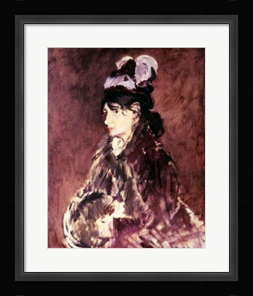 Framed Portrait of Berthe Morisot - side view Print