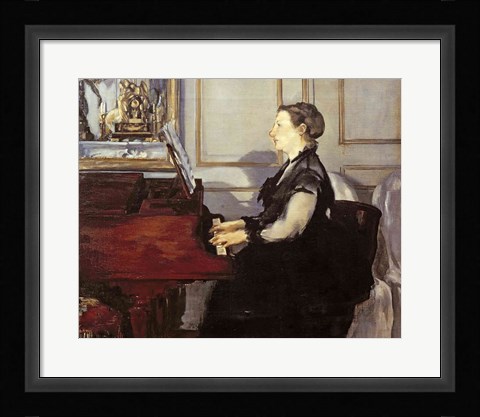 Framed Madame Manet at the Piano, 1868 Print