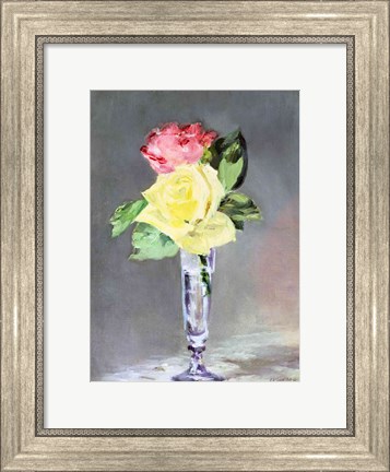 Framed Roses in a Champagne Glass, c.1882 Print