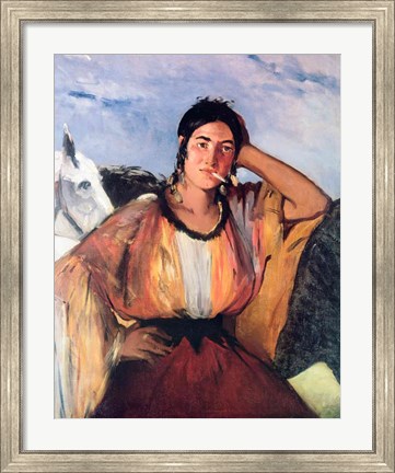 Framed Gypsy with a Cigarette Print