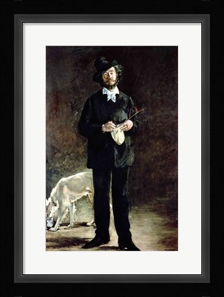 Framed Portrait of Gilbert Marcellin Desboutin, 1875 Print