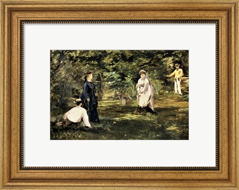 Framed Game of Croquet, 1873 Print