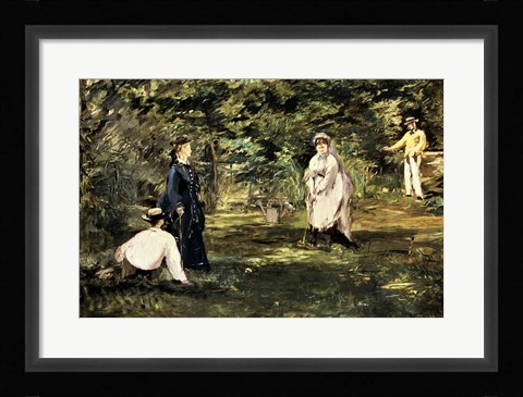 Framed Game of Croquet, 1873 Print