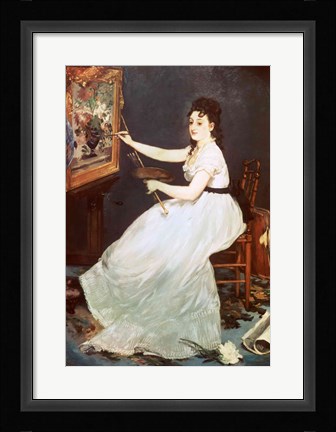 Framed Portrait of Eva Gonzales Print