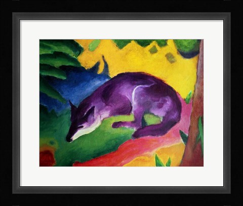 Framed Blue Fox, 1911 Print