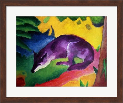 Framed Blue Fox, 1911 Print