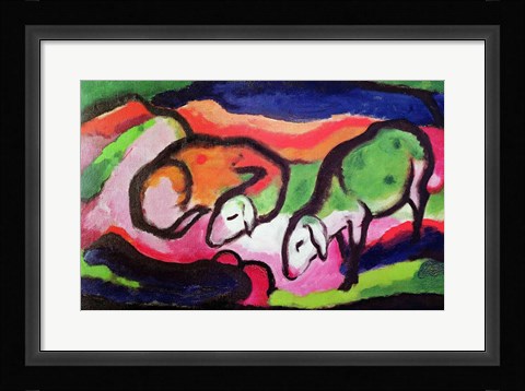 Framed Sheep, 1912 Print