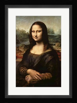 Framed Mona Lisa, c.1503-6 Print