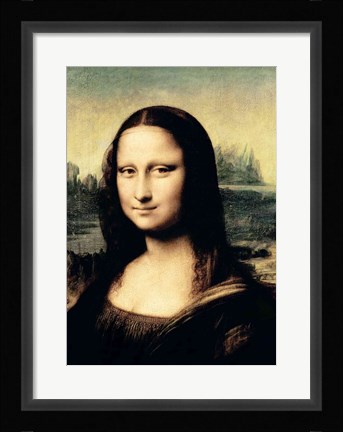 Framed Detail of the Mona Lisa, c.1503-6 Print