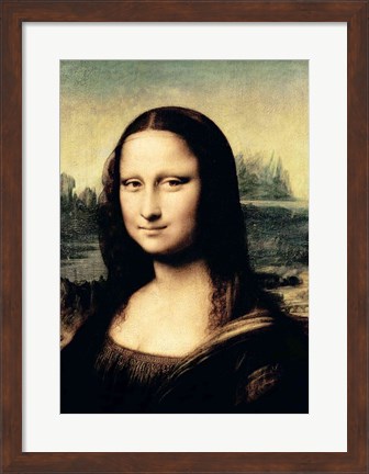 Framed Detail of the Mona Lisa, c.1503-6 Print