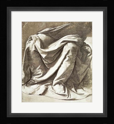 Framed Drapery study for a Seated Figure Print